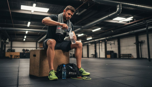 Hyrox athlete preparing salt hydration drink