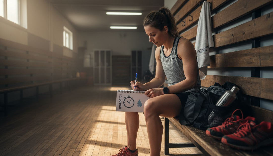 Female Hyrox athlete tracks hydration