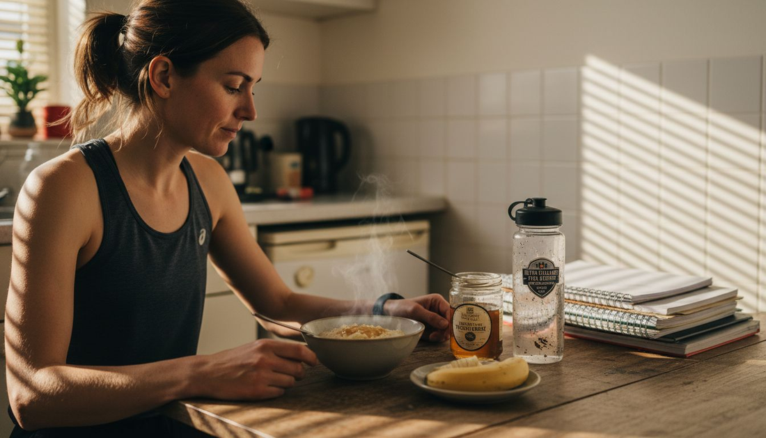 Female athlete preparing natural pre-race meal