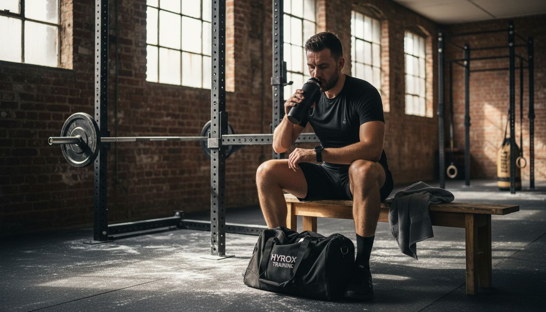 Athlete preparing with caffeine in gym