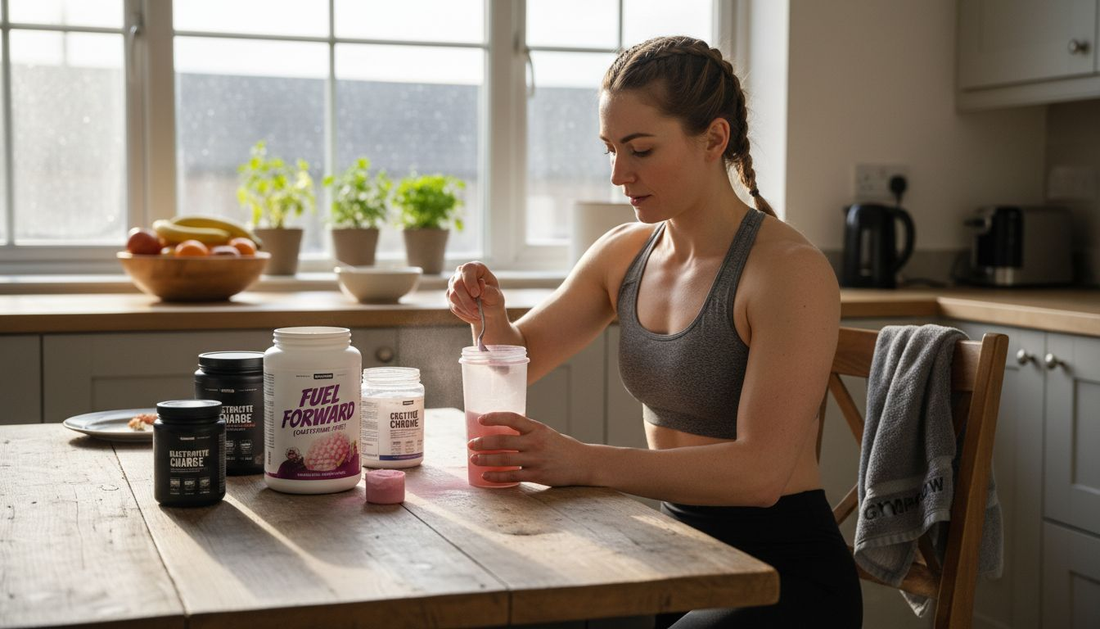 Athlete preparing caffeine-free pre-workout drink