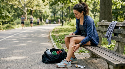 Athlete recording fatigue in training journal