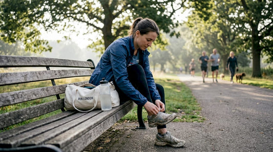 Female athlete prepares with electrolyte drink