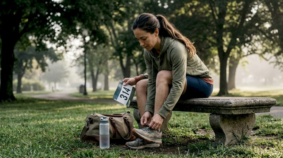 Female athlete preparing before Hyrox race