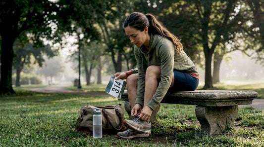 Female athlete preparing before Hyrox race