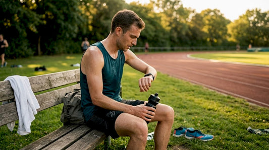 Athlete resting after high intensity sprint