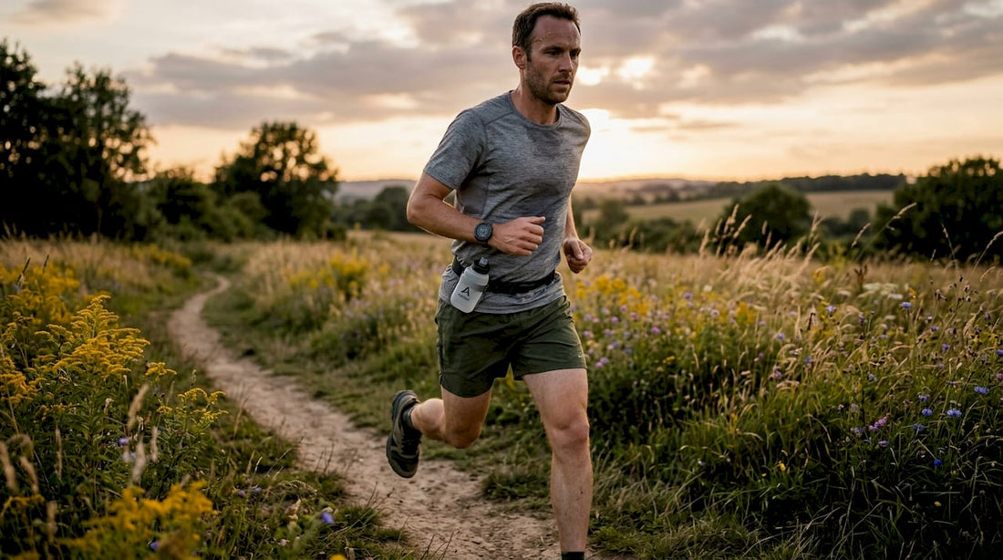 Runner sweating during outdoor exercise