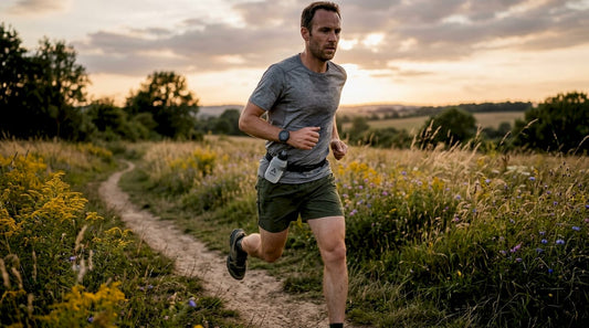 Runner sweating during outdoor exercise