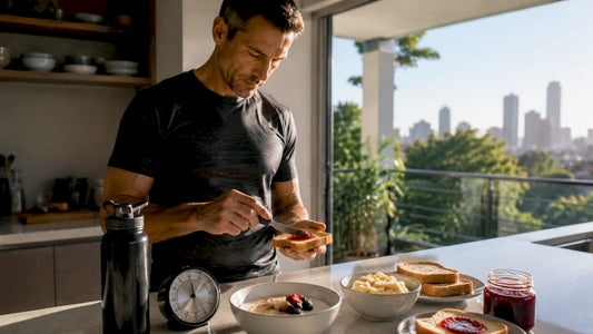 Athlete preparing carbohydrate pre-race breakfast