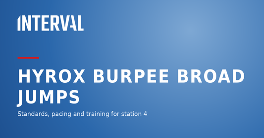 Interval blog header: Hyrox burpee broad jumps, standards, pacing and training for station 4