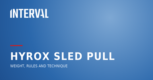 Interval branded header image for a guide to the Hyrox sled pull station