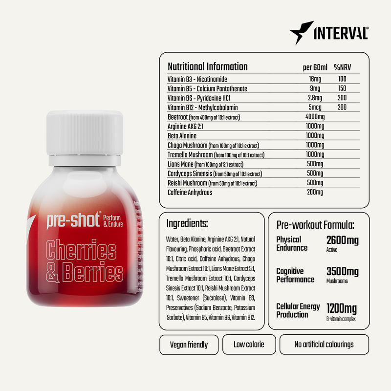 Pre-Workout Shot - Cherries & Berries (6 x 60ml)