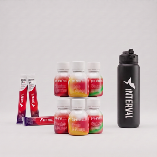Hyrox Bundle - 2x Pre-Shot variety packs, Electrolyte+ 20 pack and 1L gym bottle